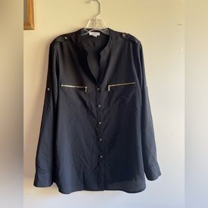 Button up black shirt. Size Large